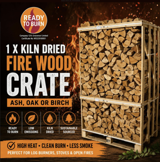 CLONE - 1 X KILN DRIED FIRE WOOD CRATE - ASH, OAK OR BIRCH Parent 4 (3 day) REBORN #24 #2