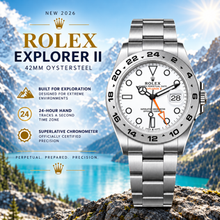 2026 ROLEX EXPLORER II 42 – WHITE DIAL / OYSTER