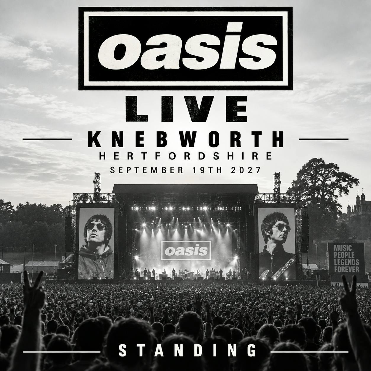 2 x OASIS LIVE KNEBWORTH HERTFORDSHIRE SEPTEMBER 19TH 2027 STANDING #4