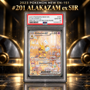 PSA 10 2023 POKÉMON 151 ALAKAZAM EX SPECIAL ILLUSTRATION RARE #201