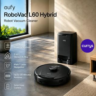 EUFY ROBOVAC L60 HYBRID ROBOT VACUUM CLEANER - BLACK - PARENT DAY 1 REREBORN #21
