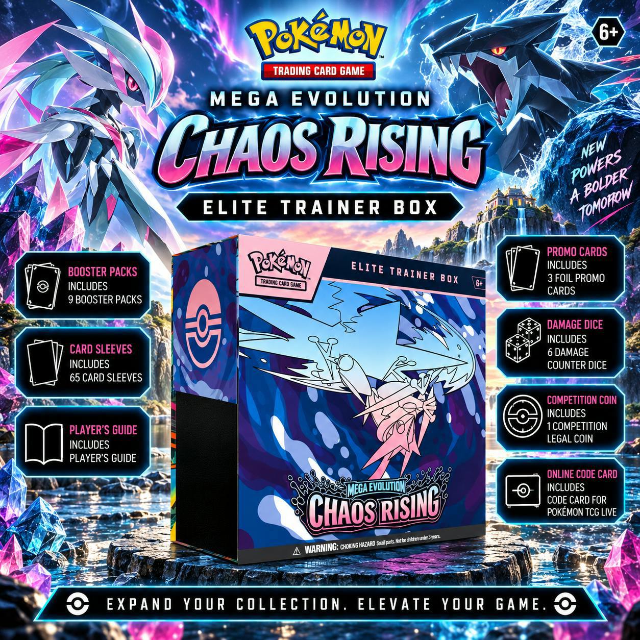 NEW POKEMON MEGA EVOLUTION CHAOS RISING ELITE TRAINER BOX #32
