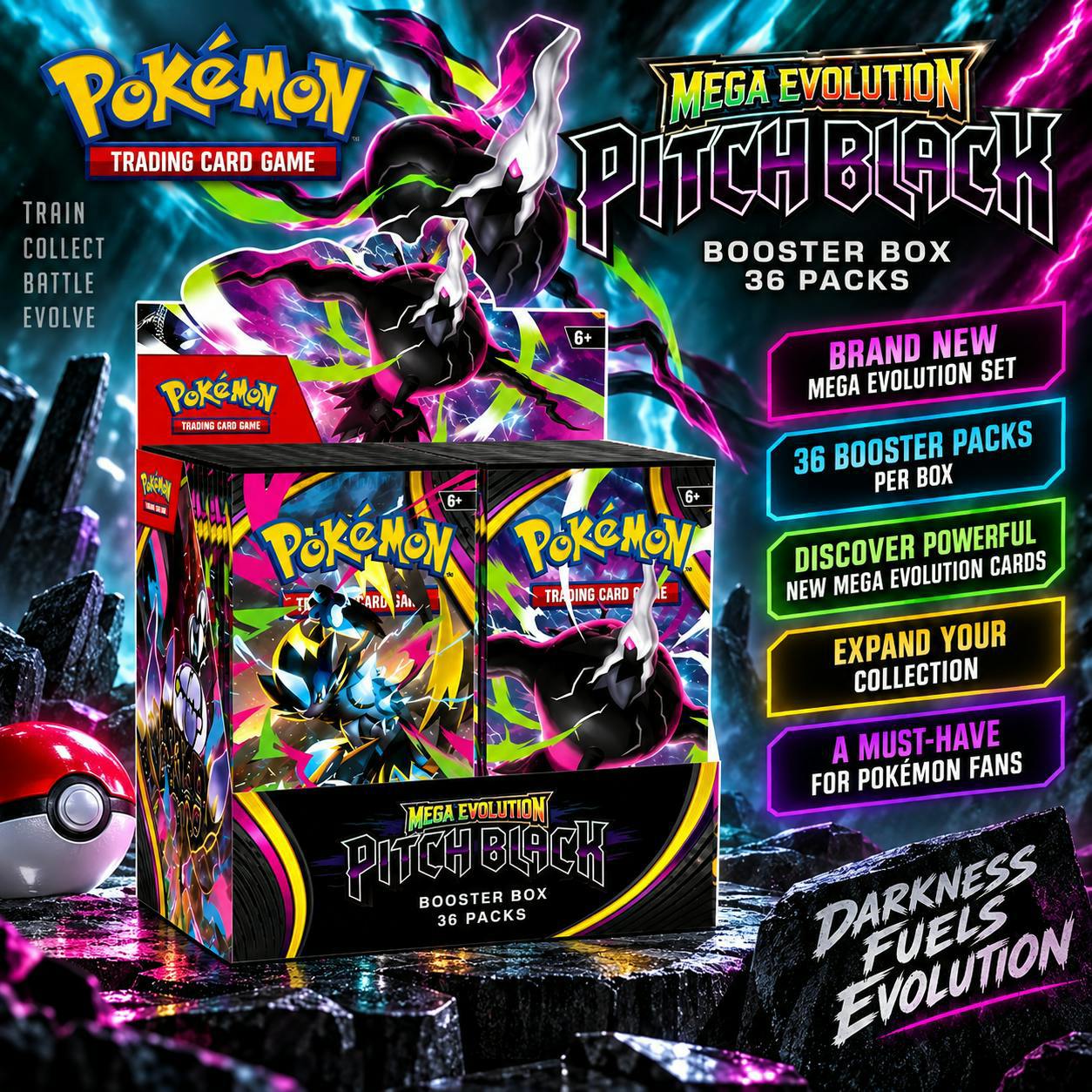 NEW RELEASE POKEMON TCG PITCH BLACK BOOSTER BOX 36 PACKS #31