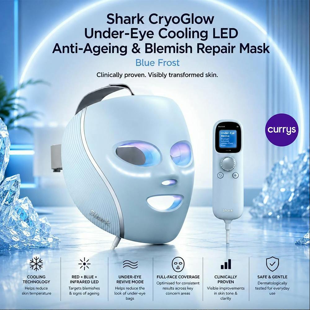 SHARK CRYOGLOW LED FACE MASK UNDER-EYE COOLING TECHNOLOGY #24
