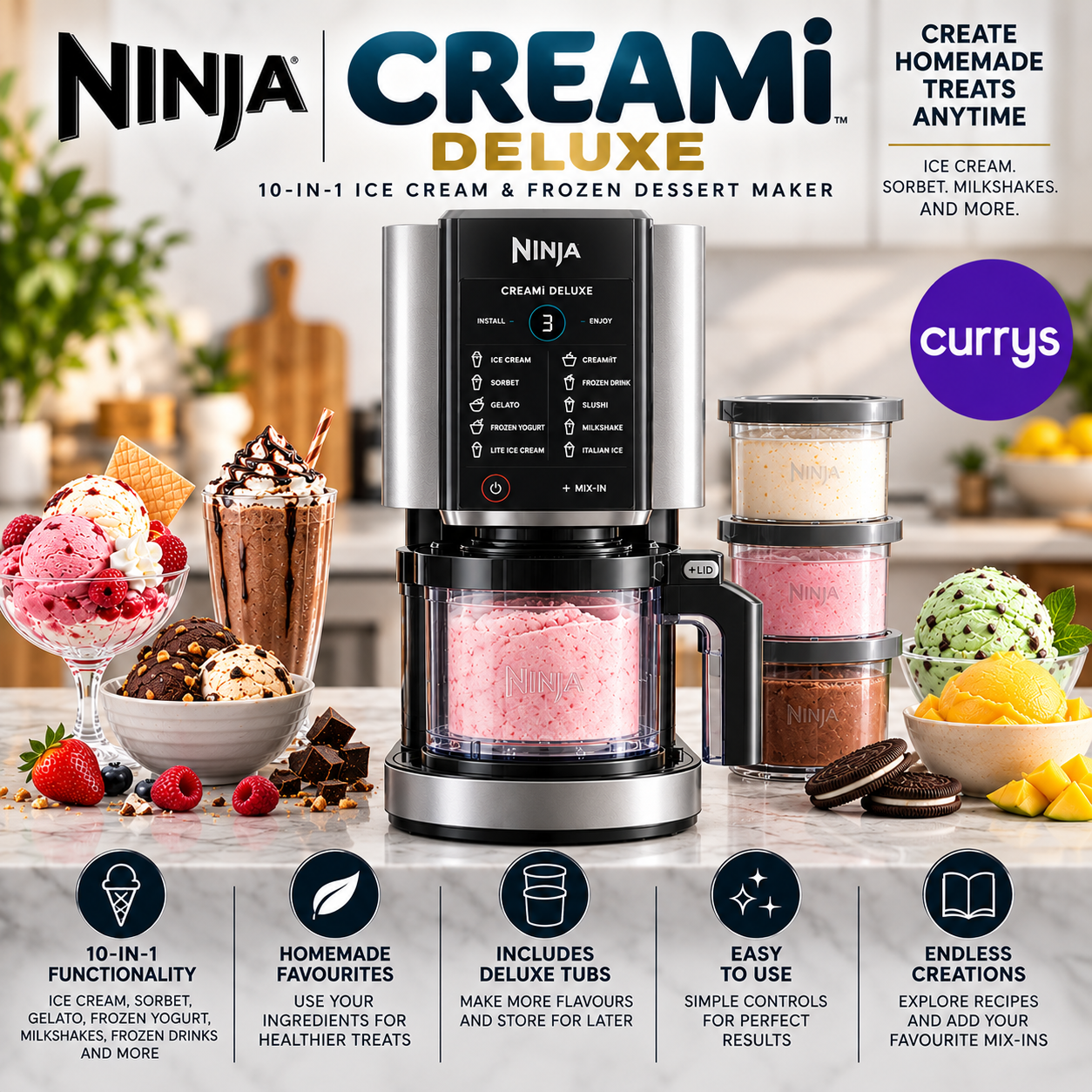 NINJA CREAMI DELUXE 10-IN-1 ICE CREAM & FROZEN DESSERT MAKER #2