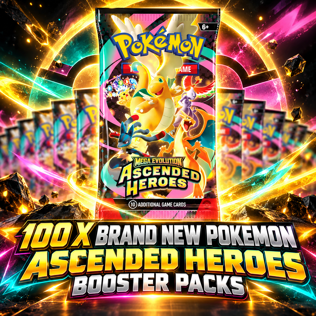 100 X BRAND NEW POKÉMON ASCENDED HEROES BOOSTER PACKS #1
