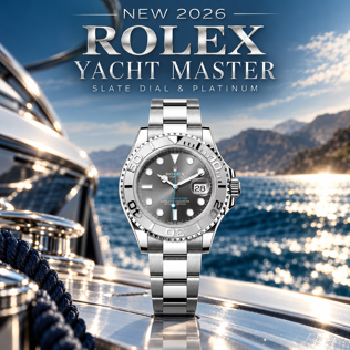 NEW 2026 ROLEX YACHT MASTER SLATE DIAL & PLATINUM