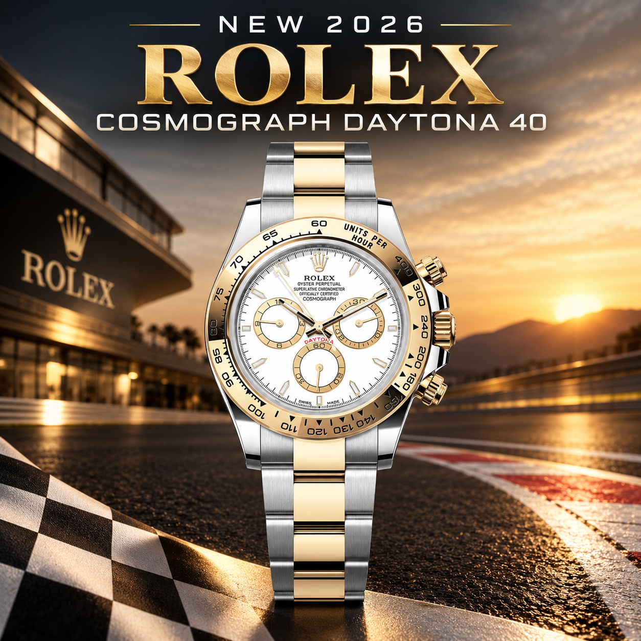 NEW 2026 ROLEX COSMOGRAPH DAYTONA 40 WHITE DIAL & YELLOW GOLD