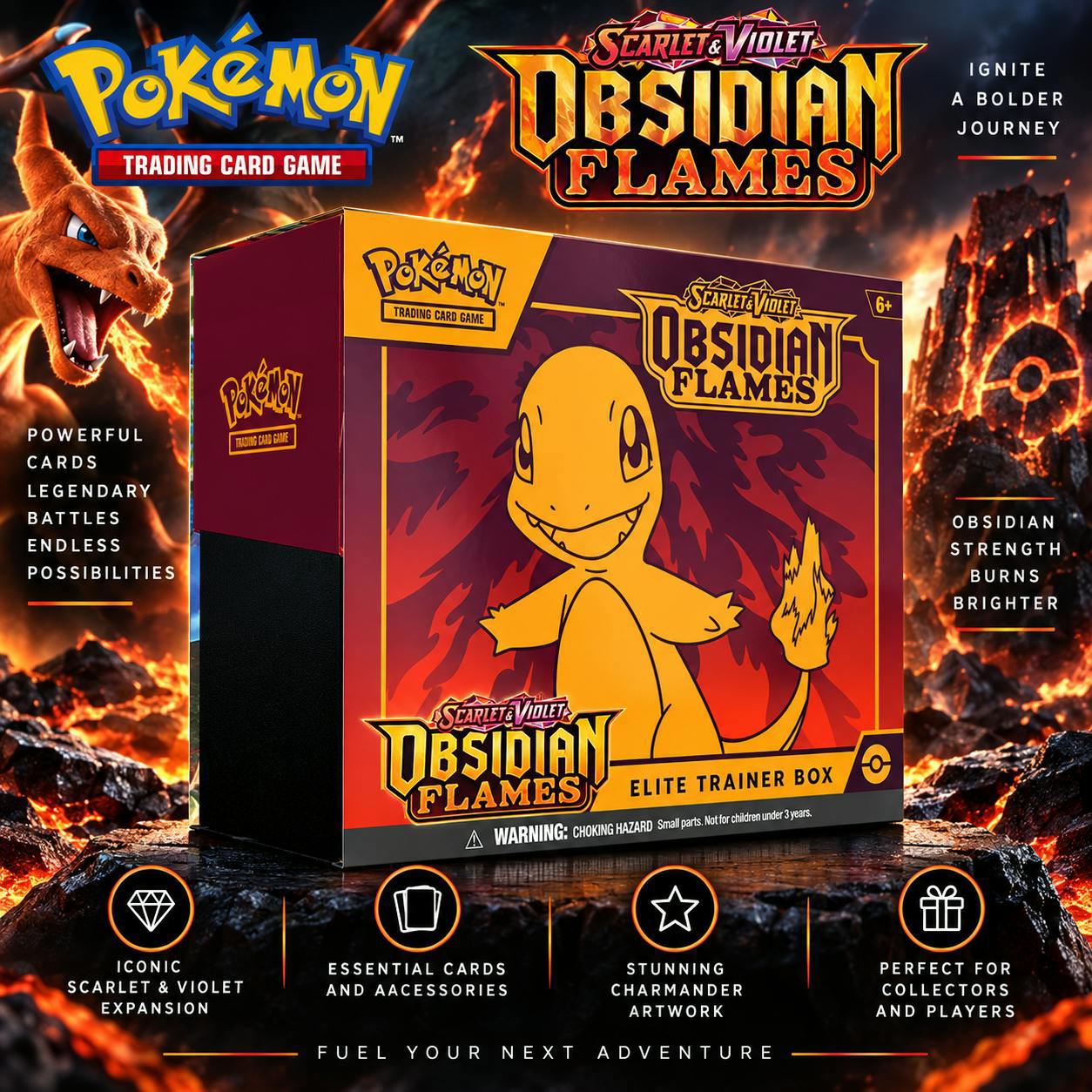 NEW SEALED POKEMON TCG: OBSIDIAN FLAMES ELITE TRAINER BOX #1