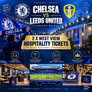 2 x CHELSEA VS LEEDS WEST VIEW HOSPITALITY TICKETS - 21/11/2026 #1