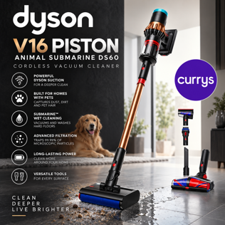 DYSON V16 PISTON ANIMAL SUBMARINE DS60 CORDLESS VACUUM CLEANER - BLACK COPPER - N777101W #1