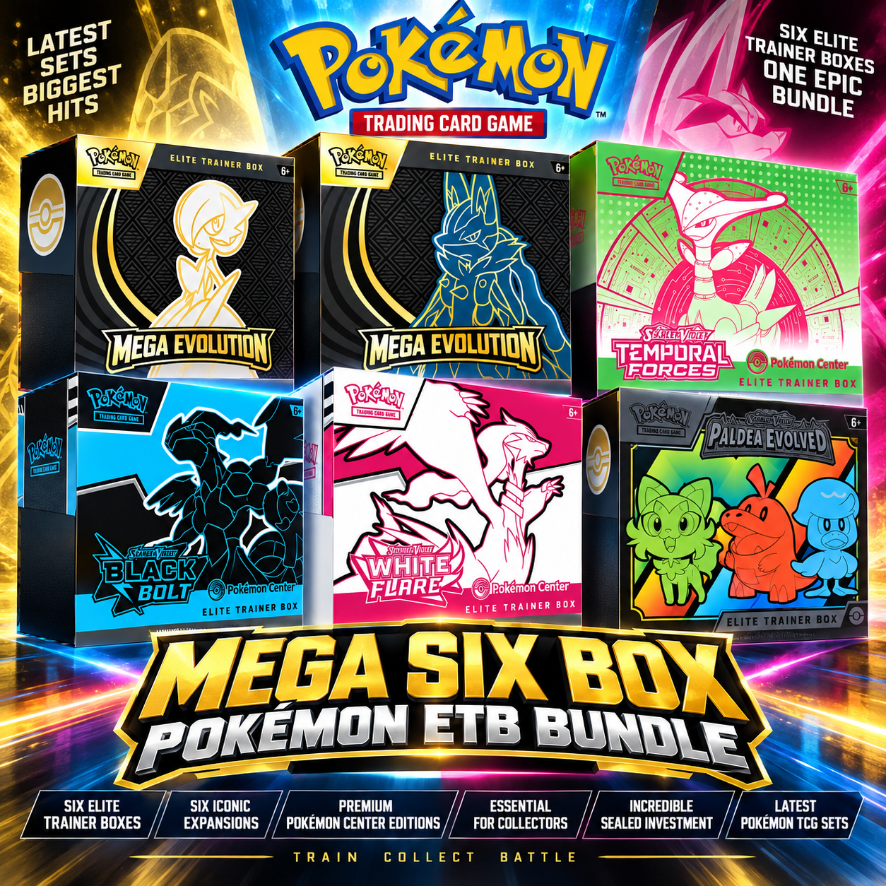 MEGA SIX BOX POKÉMON ELITE TRAINER BOX BUNDLE