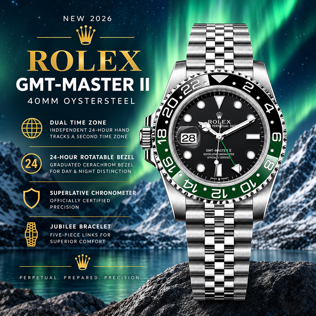 2026 ROLEX GMT-MASTER II 40 – GREEN/BLACK BEZEL / JUBILEE — SPRITE