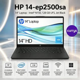 HP 14-EP2500SA 14" LAPTOP - INTEL® N150, 128 GB UFS, JET BLACK #13