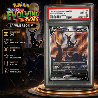 PSA 10 2021 POKEMON SWORD & SHIELD EVOLVING SKIES FA/UMBREON V