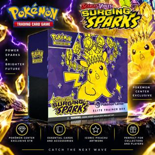 NEW SEALED POKÉMON CENTER TCG: SCARLET & VIOLET-SURGING SPARKS ETB #5