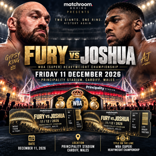 2 x FURY VS JOSHUA LOWER TIER MIDDLE / BACK FLOOR BLUE BOXING TICKETS 11/12/2026 #3