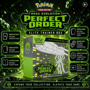 NEW POKEMON TCG MEGA EVOLUTION 'PERFECT ORDER' ELITE TRAINER BOX