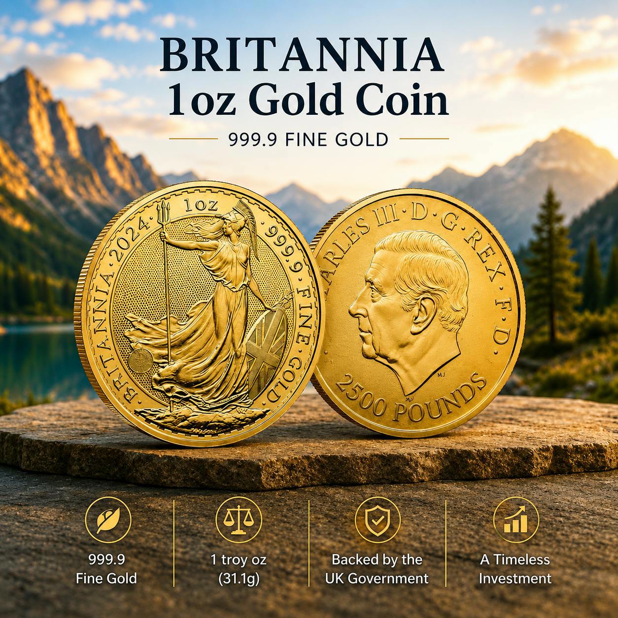 BRITANNIA 1OZ GOLD COIN 999.9 FINE GOLD or £2500 #26