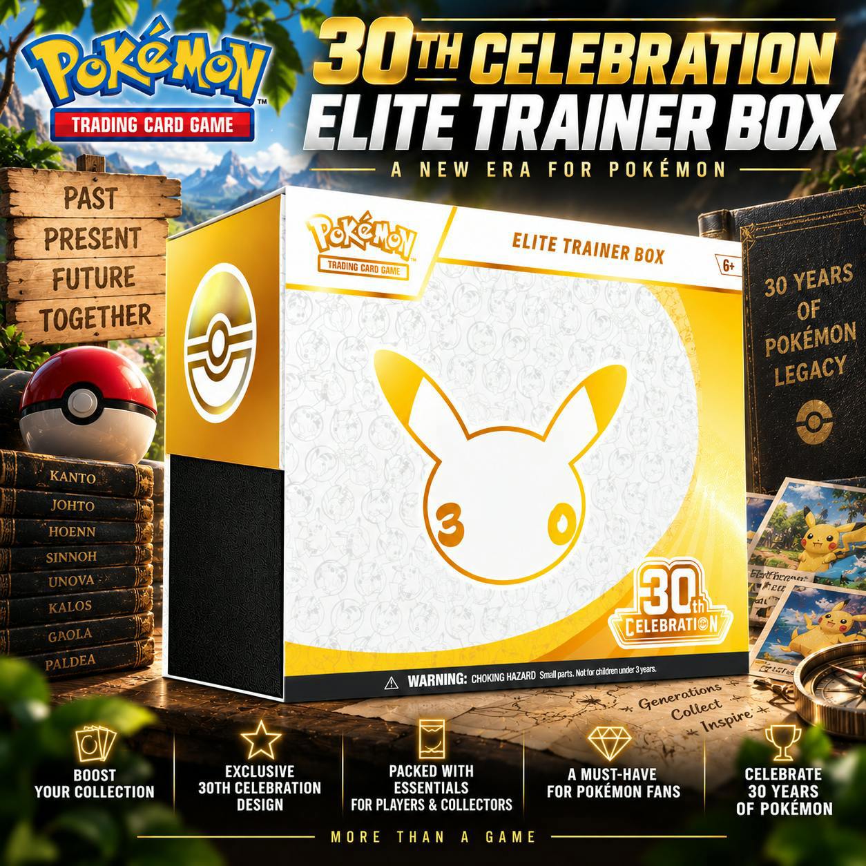 BRAND NEW RELEASE POKÉMON TCG: 30TH CELEBRATION ELITE TRAINER BOX #14