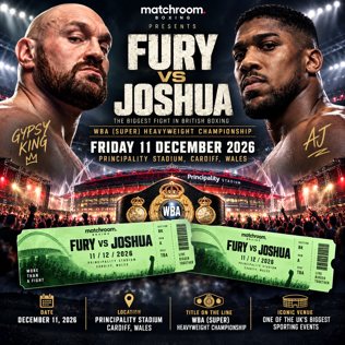 2 x FURY VS JOSHUA LOWER LIGHT GREEN TICKETS 11/12/2026 PRINCIPALITY STADIUM #3