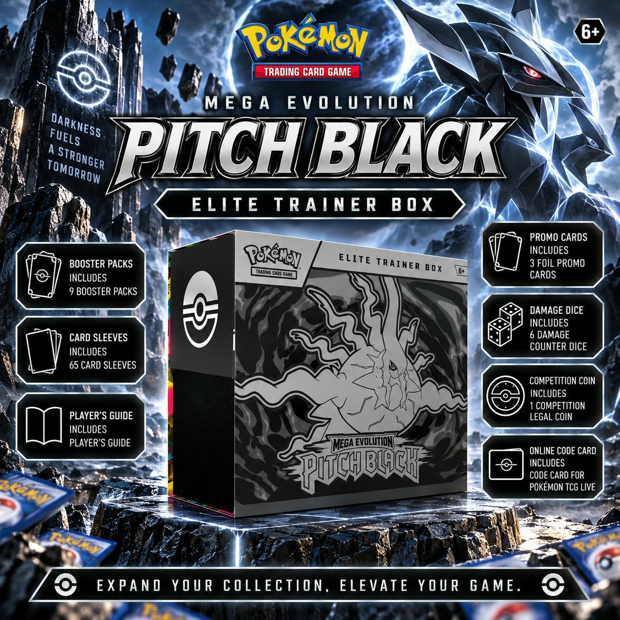 NEW POKÉMON MEGA EVOLUTION PITCH BLACK ELITE TRAINER BOX #32