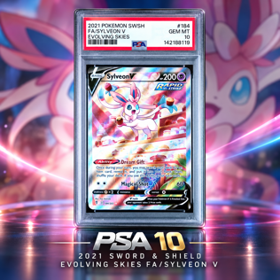 PSA 10 2021 SWORD & SHIELD EVOLVING SKIES FA/SYLVEON V EVOLVING SKIES