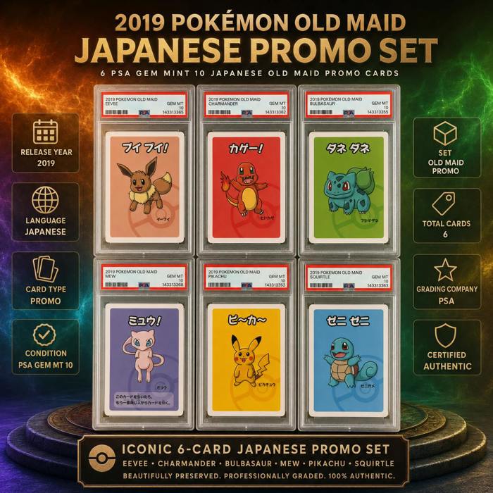 PSA 10 2019 POKÉMON OLD MAID 6-CARD JAPANESE POKEMON COLLECTION