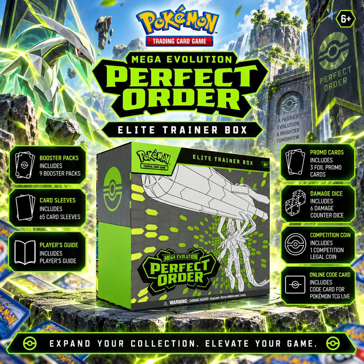 NEW POKEMON TCG MEGA EVOLUTION 'PERFECT ORDER' ELITE TRAINER BOX #29