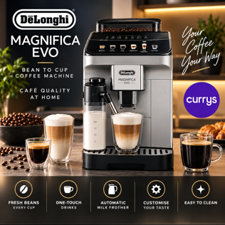 DELONGHI MAGNIFICA EVO ECAM290.61.SB BEAN TO CUP COFFEE MACHINE - SILVER - N528815W #1