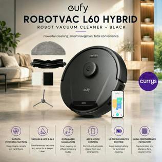 EUFY ROBOVAC L60 HYBRID ROBOT VACUUM CLEANER - BLACK