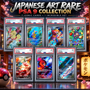 7 X JAPANESE POKÉMON ART RARE PSA 9 GRADED CARD BUNDLE
