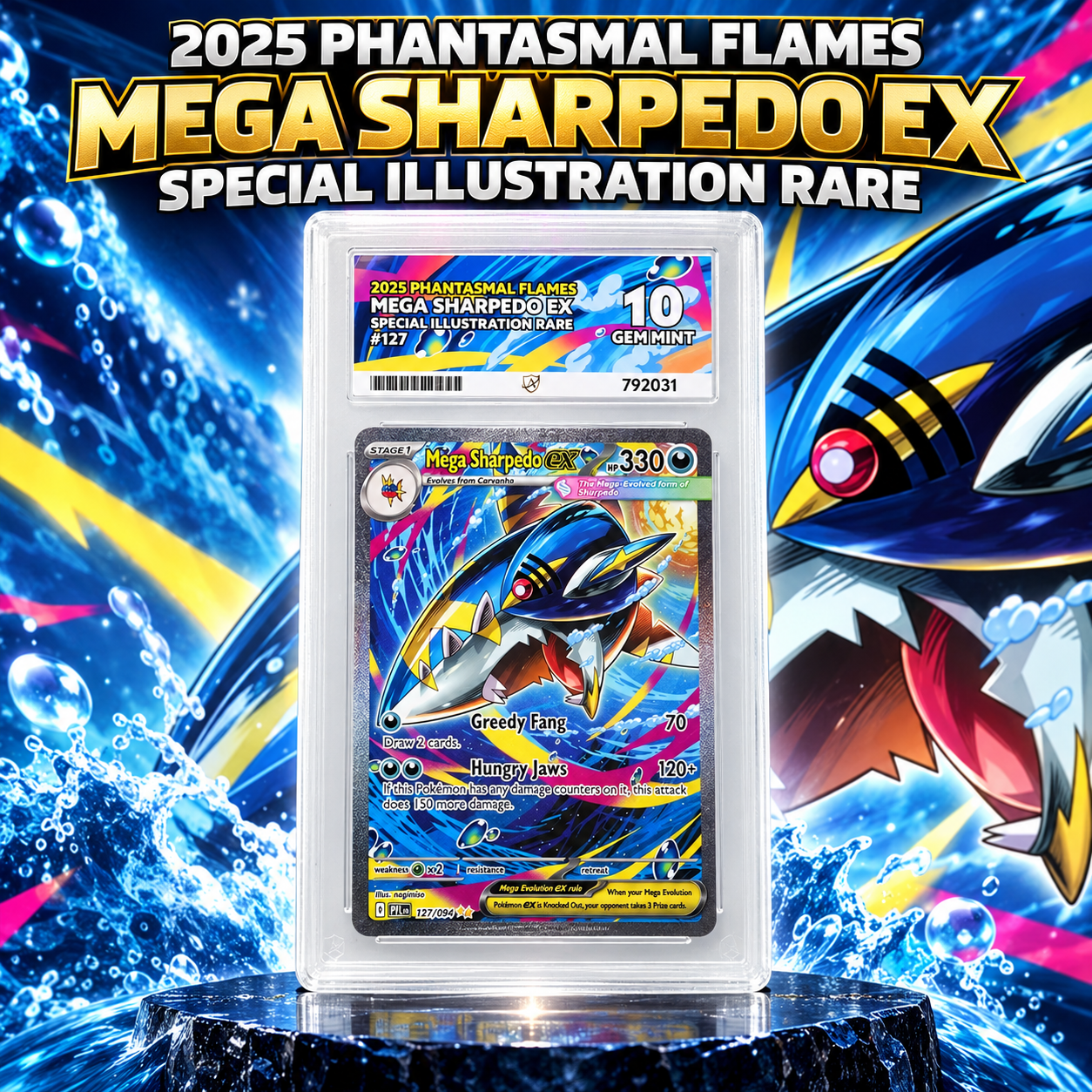 ACE 10 2025 PHANTASMAL FLAMES MEGA SHARPEDO EX