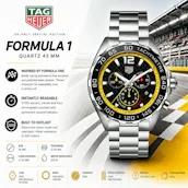 NEW TAG HEUER FORMULA 1 UK SPECIAL EDITION BLACK & YELLOW 43MM WATCH