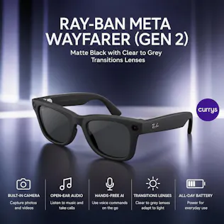 RAY-BAN META WAYFARER GEN 2 SMART GLASSES IN MATTE BLACK