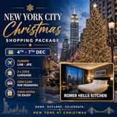 NEW YORK CITY CHRISTMAS SHOPPING PACKAGE  FOR TWO + £1,000