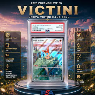 PSA 10 VICTINI SVP 208 UNOVA ILLUSTRATION COLLECTION
