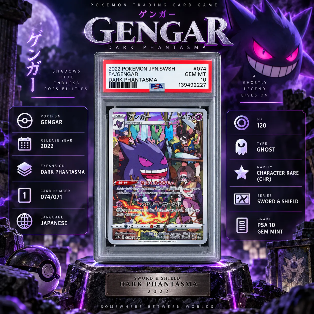 PSA 10 GENGAR DARK PHANTASMA CHARACTER RARE