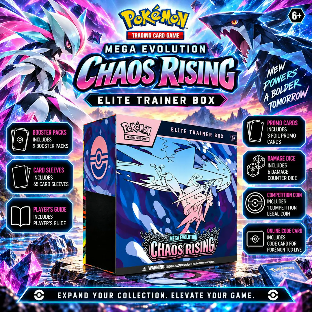 NEW POKEMON MEGA EVOLUTION CHAOS RISING ELITE TRAINER BOX