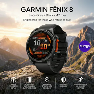 GARMIN FENIX 8 AMOLED SMART WATCH - SLATE GREY & BLACK, 47 MM