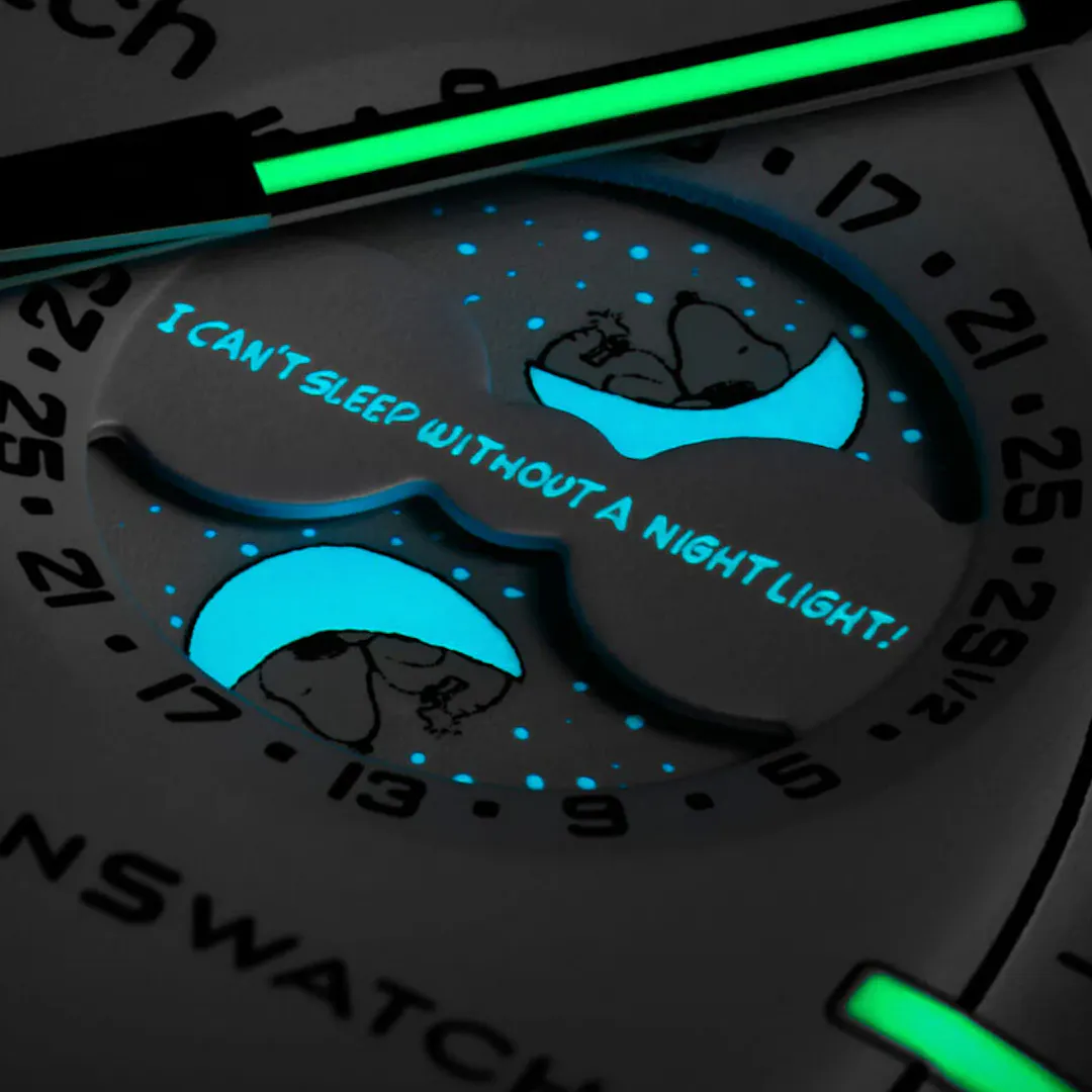 Swatch X OMEGA SNOOPY WHITE MISSION TO THE MOONPHASE
