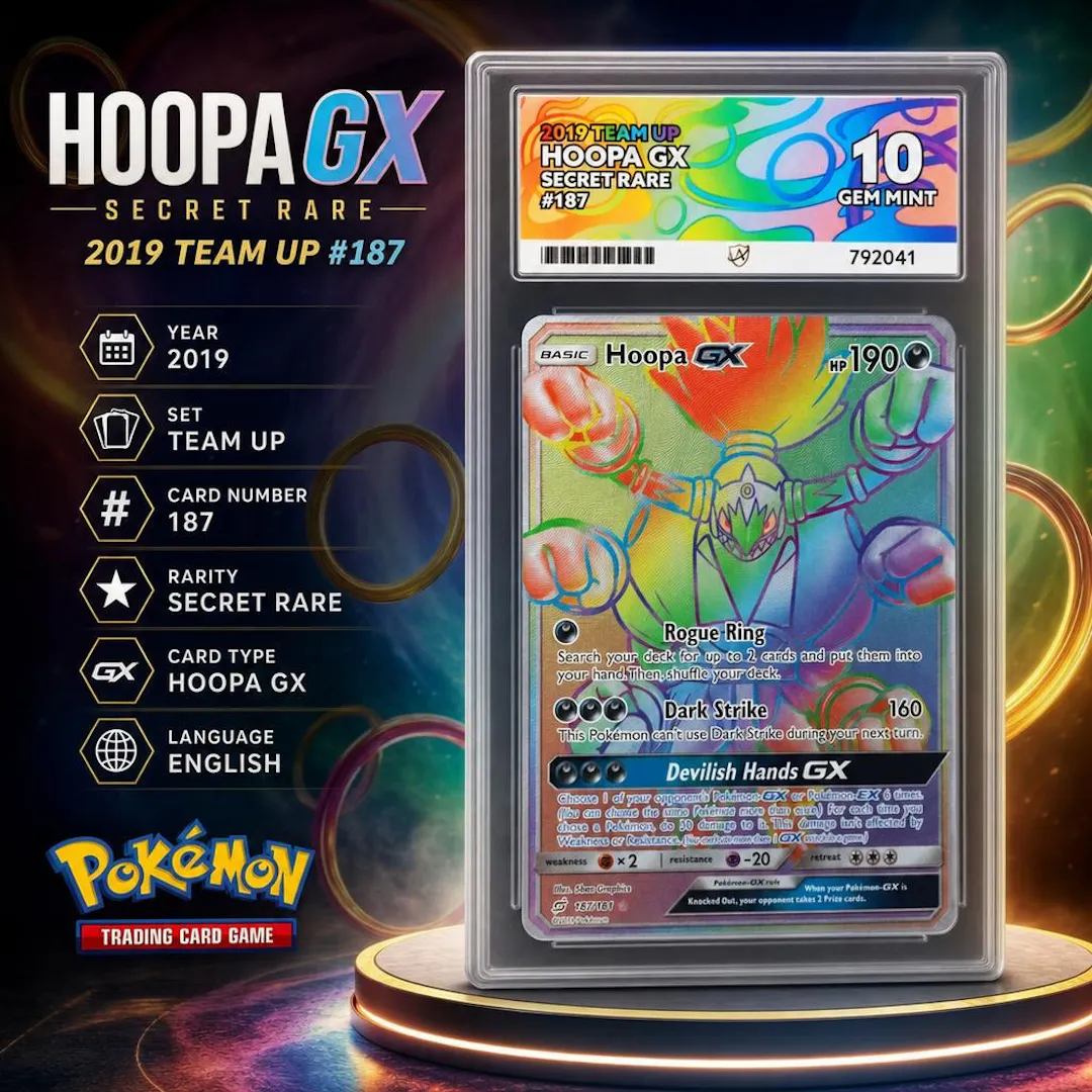 ACE 10 2019 TEAM UP HOOPA GX SECRET RARE