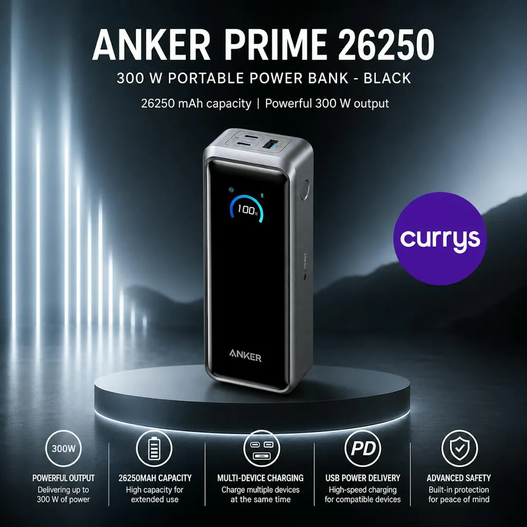 ANKER PRIME 26250 MAH 300 W PORTABLE POWER BANK - BLACK