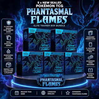 5 X BRAND NEW SEALED POKÉMON TCG PHANTASMAL FLAMES ETBS
