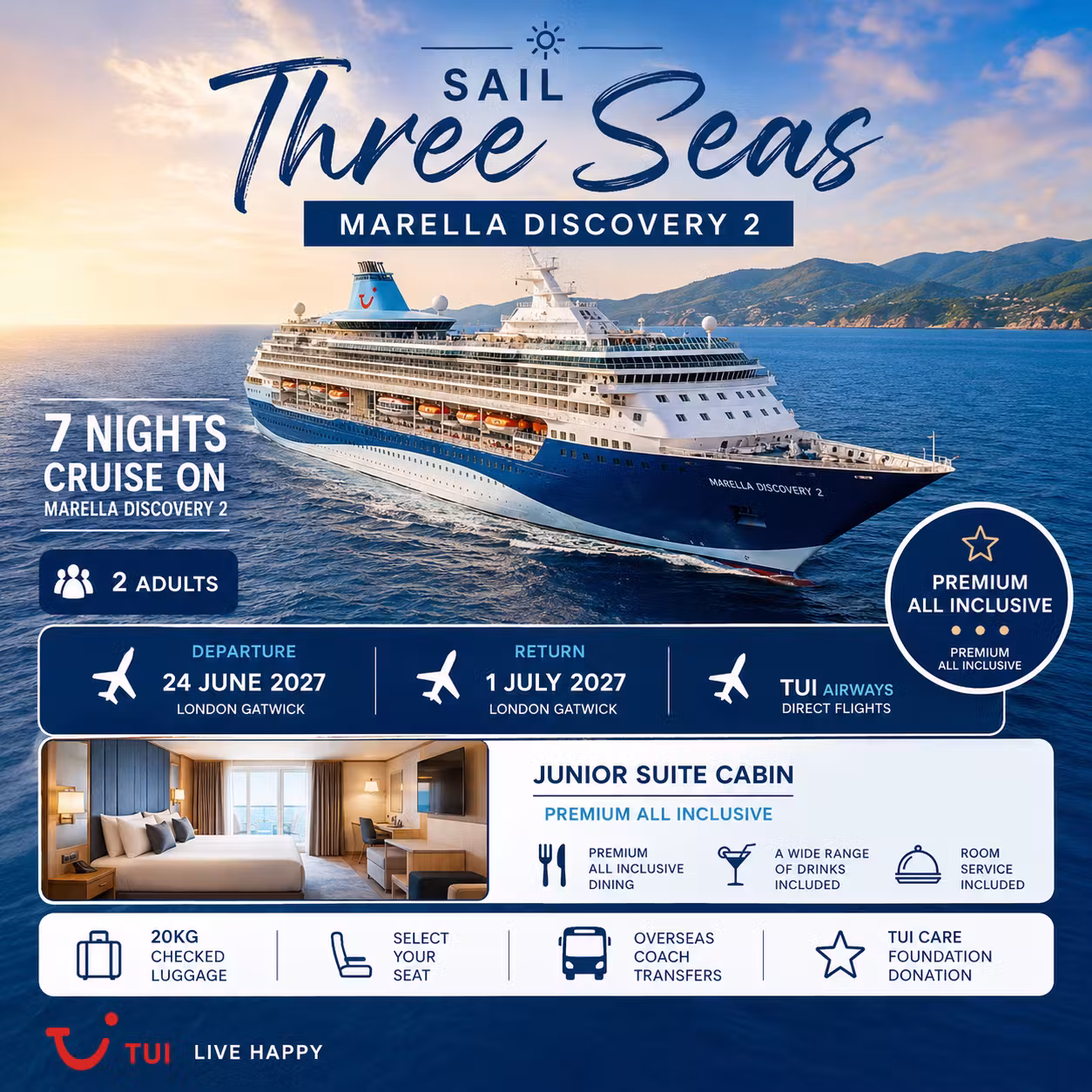 TUI 7 NIGHT ALL INCLUSIVE MEDITERRANEAN CRUISE FOR TWO