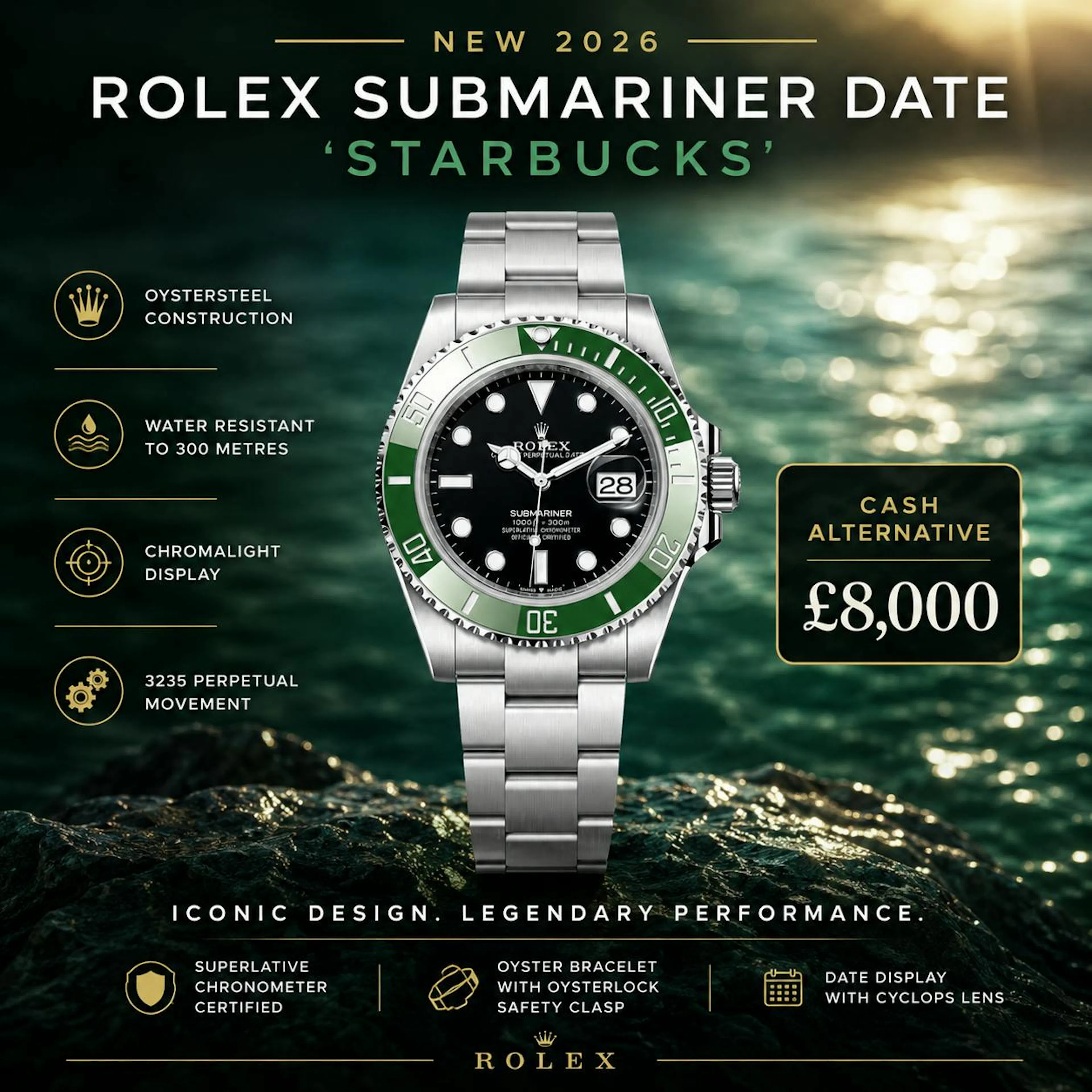 Craig Maitland - NEW 2026 ROLEX SUBMARINER DATE 'STARBUCKS' OR £8,000