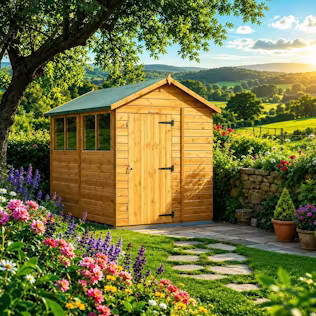 POWER SHEDS APEX GARDEN SHED 8X6 - 10 YEAR GUARANTEE