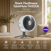 SHARK FLEXBREEZE TABLEMATE FA150UK PORTABLE 11.8" DESK FAN - WINTER FOG
