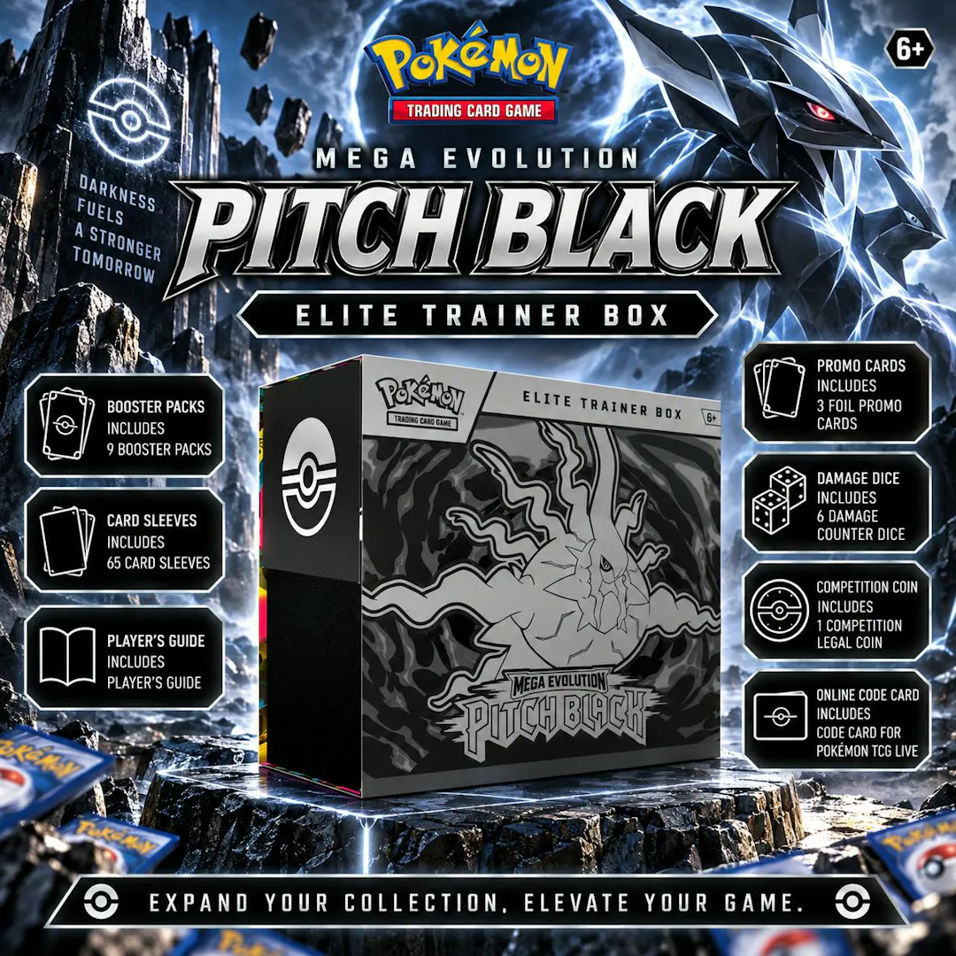 NEW POKÉMON MEGA EVOLUTION PITCH BLACK ELITE TRAINER BOX