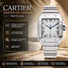NEW 2026 CARTIER DE SANTOS WHITE DIAL WATCH
